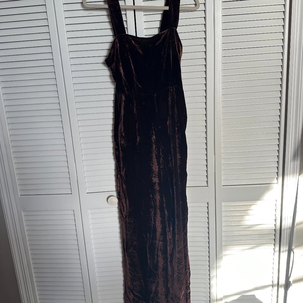 Velvet Long Brown Jumpsuit